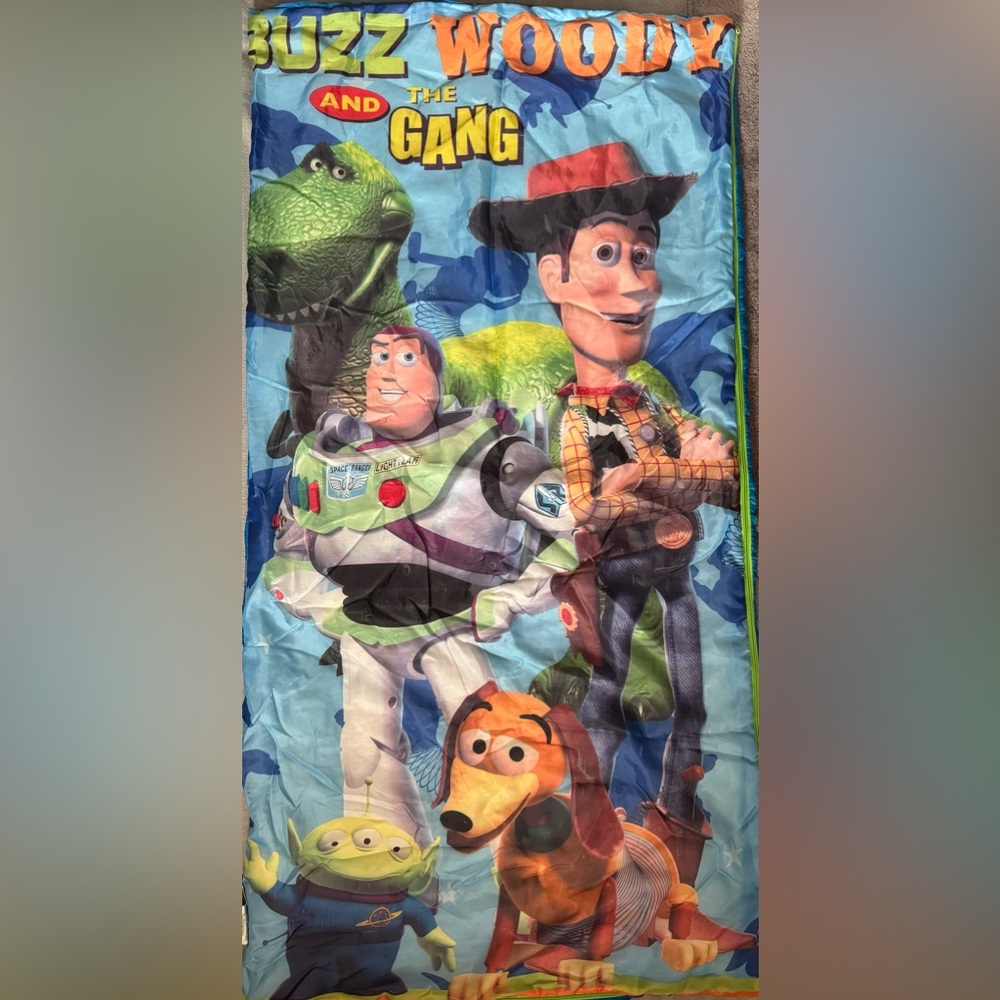 Vintage 90's Disney Toy Story Woody Buzz Kids Single 30" X 57" Sleeping Bag